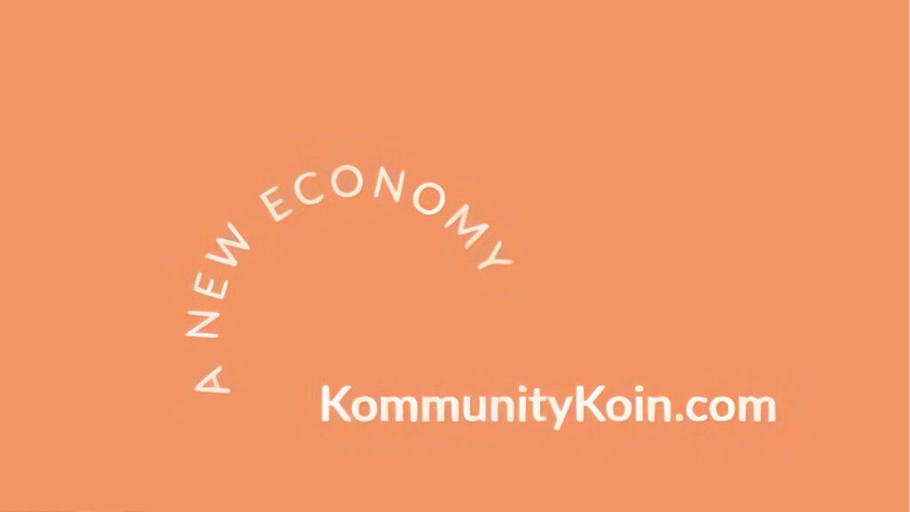 A new economy logo on an orange background