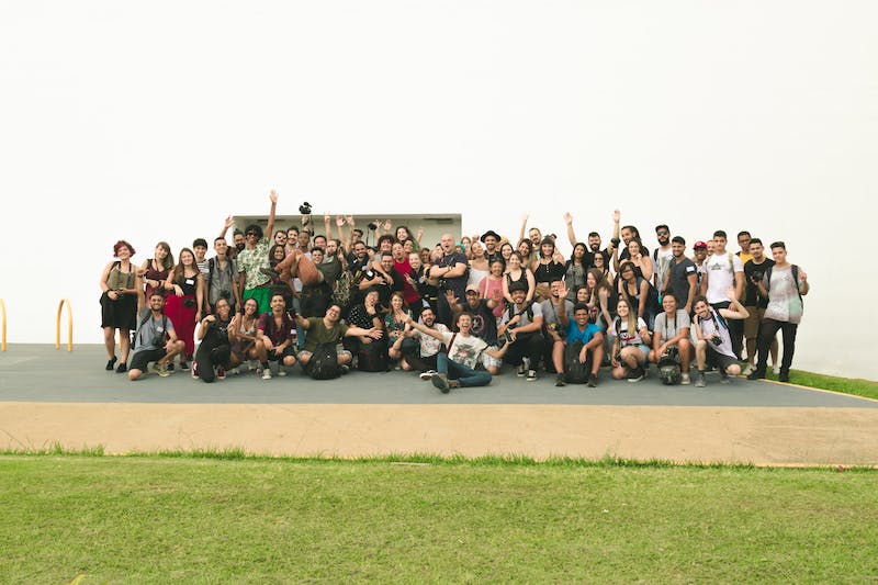 A group of people posing for a picture.